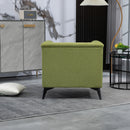 Accent Chair Living Room Chairs Single Sofa Chair,Arm Chairs with Linen Fabric, Mid Century Accent Arm Chairs Comfy Reading Lounge Club Armchair for Bedroom Office Study