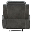 Raelynn Upholstered Track Arm Recliner Grey