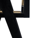 Modern Minimalist Bar Stool With Cane Seat - Black / Natural by HouseOfZazla