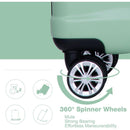 3 Piece Luggage Sets PC Lightweight & Durable Expandable Suitcase with Two Hooks, Double Spinner Wheels, TSA Lock, (21/25/29) Light Green