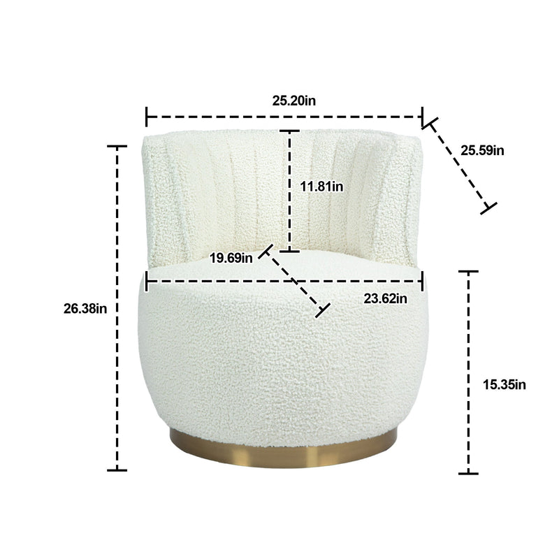 360 Degree Swivel Cuddle Barrel Accent Sofa Chairs, Round Armchairs with Wide Upholstered, Fluffy Velvet Fabric Chair for Living Room, Bedroom, Office, Waiting Rooms