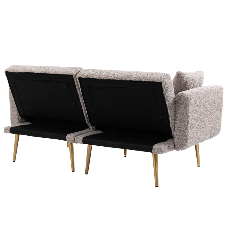 Walker Edison | Velvet Convertible Loveseat Sofa