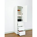 Elise - Slim Modular Closet Cabinet With Drawers - White by HouseOfZazla
