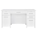 Dylan 60-inch 4-drawer Lift Top Office Desk White High Gloss