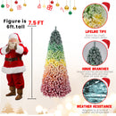 6ft Rainbow Gradient Flocked PVC Christmas Tree