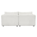 82x36" Modern Loop Yarn Fabric Sofa, One-Piece Seat Frame, Minimalist 2-3 Seat Couch Easy to Install, Loveseats with Extra Wide Domed Arms for Living Room, Bedroom, Apartment, Office(2 Pillows)
