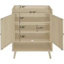 2 Door Shoe Rack, Freestanding Modern Shoe Storage Cabinet, for Entryway