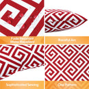 2 Pack Outdoor Throw Pillows - Waterproof & Fade-Resistant (18x18 Inch, Red) by HouseOfZazla