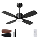 42inch Ceiling Fan with Light and Remote 3CCT LED with Memory 4H Timer 6 Speeds-Black by LJGDeals