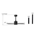 42inch Ceiling Fan with Light and Remote 3CCT LED with Memory 4H Timer 6 Speeds-Black by LJGDeals