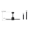 42inch Ceiling Fan with Light and Remote 3CCT LED with Memory 4H Timer 6 Speeds-Black