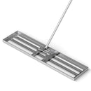 42 x 10 Inch Lawn Leveling Rake with Ergonomic Handle-Silver
