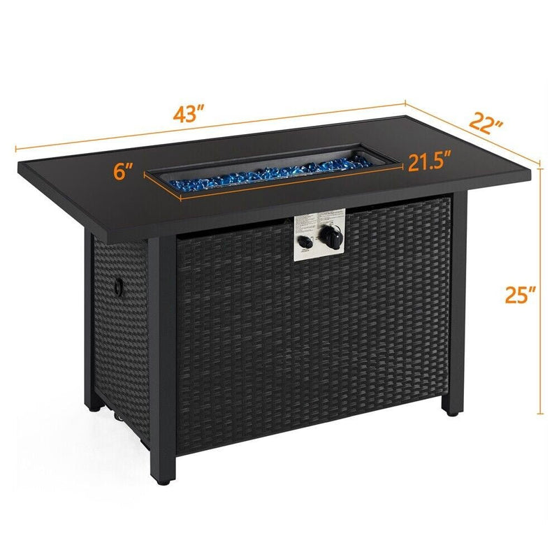 43" 50,000 BTU Outdoor Patio Propane Gas Fire Pit Table (91486067)