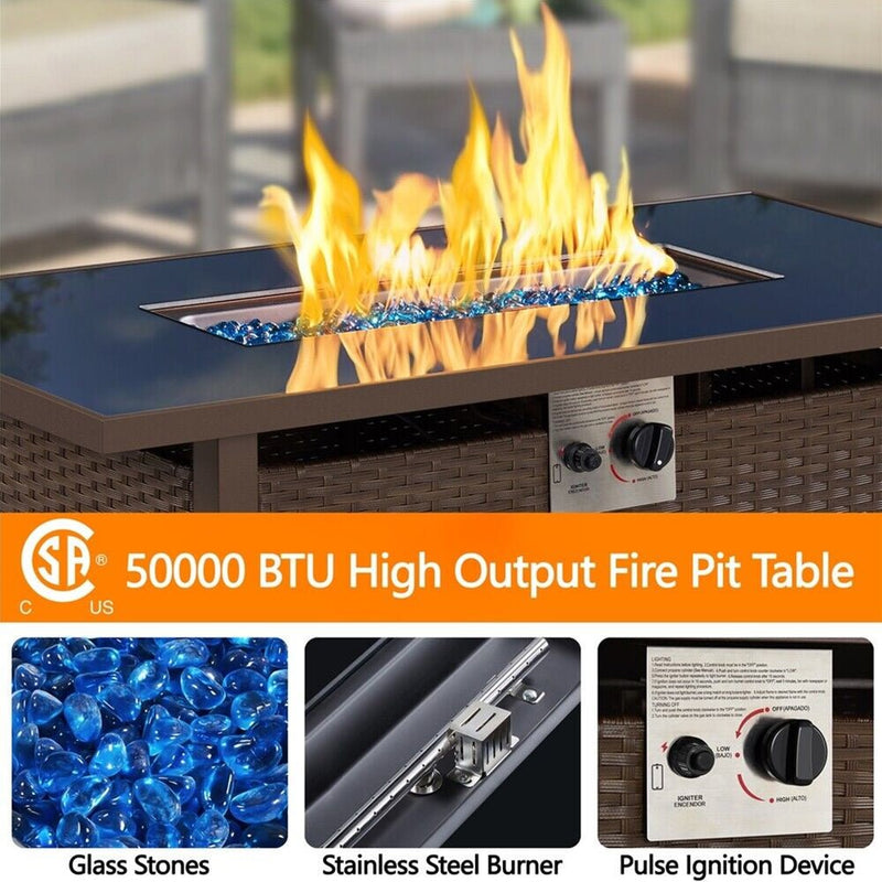 43" 50,000 BTU Outdoor Patio Propane Gas Fire Pit Table (91486067)