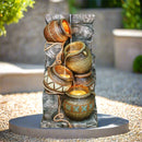 Alora 43" Tall Outdoor Polyresin Potter Pitcher Fountain With LED Lights (SAK72143)