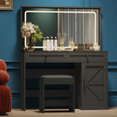 Walker Edison | Farmhouse Collection: Makeup Vanity Table with Large Mirror