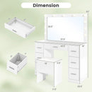 43.5-Inche Vanity Desk with Mirror and Lights for Bedroom-White by LJGDeals
