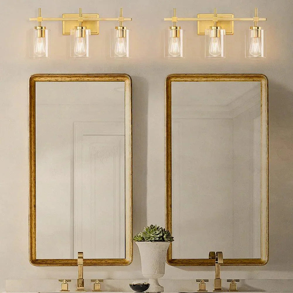 Jasper Modern Clear Glass 3-Light Bathroom Vanity Light, photo 8 of 14
