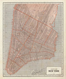 Vintage Map of New York City, New York 1845