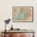 Vintage Map of New York Bay, New York 1891