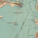 Vintage Map of New York Bay, New York 1891