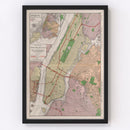 Vintage Map of New York City, New York 1911