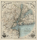 Vintage Map of New York City, New York 1891