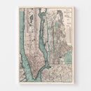 Vintage Map of New York City, New York 1897