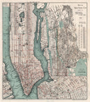 Vintage Map of New York City, New York 1897