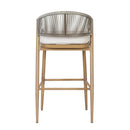 Outdoor Bar Height Metal Frame Counter Stools with Scallop-Shaped Backrest & Water-Resistant Cushions by HouseOfZazla