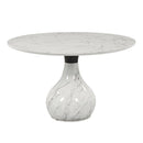 Koen - Round Dining Table, Engineering Marble Top - White & Black by Unique Piece Furniture