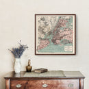Vintage Map of New York City, New York 1897