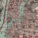 Vintage Map of New York City, New York 1897
