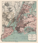 Vintage Map of New York City, New York 1897