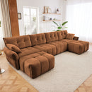 Sofa Set With Ottoman And Pillows, Textured, High Resilience Cushions by HouseOfZazla