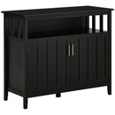 Homcom - Sideboard Buffet Cabinet, Kitchen Cabinet, Coffee Bar Cabinet With 2 Doors And Adjustable Shelves For Entryway Living Room - Black by HouseOfZazla