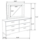 Dulcey - 6 Drawer Dresser With LED Mirror - Gloss White by HouseOfZazla