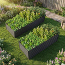 2 Pack Metal Raised Garden Bed Kit Outdoor - 8x4x2 FT Galvanized Planter Boxes Set by HouseOfZazla