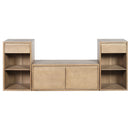 Entryway Storage Bench With Cushion, Drawers & Open Shelves by HouseOfZazla