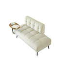 54-Inch Modern Two-Seater Velvet Sofa with Rotating Side Table