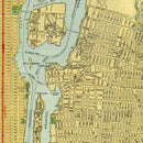 Vintage Map of New York City, New York 1918