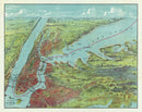 Vintage Map of Long Island, New York 1909