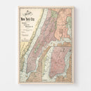 Vintage Map of New York City, New York 1892
