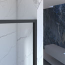 Frame Double Sliding Shower Door, Bypass Bathroom Sliding Door With Premium Clear Tempered Glass, Hardware Sliding Glass Shower Enclosure - Matte Black by HouseOfZazla