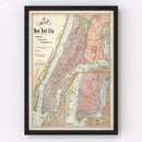 Vintage Map of New York City, New York 1892