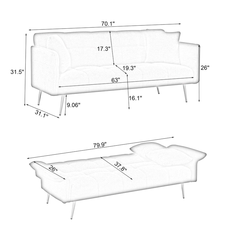 Walker Edison | Chenille Convertible Sofa Bed