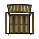 Vermilion Outdoor Dining Chair With Vertical Slat And Wooden Arm by HouseOfZazla