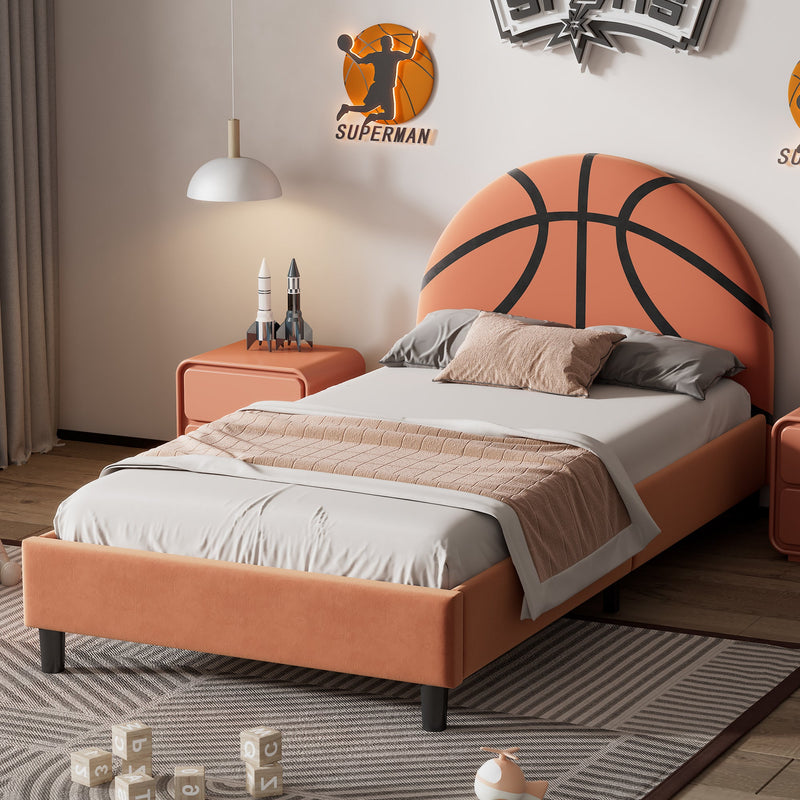 Walker Edison | Basketball Upholstered Twin Platform Bed