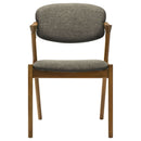 Malone Padded Wood Dining Arm Chair Dark Walnut (Set of 2)
