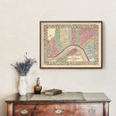 Vintage Map of New Orleans, Louisiana 1870